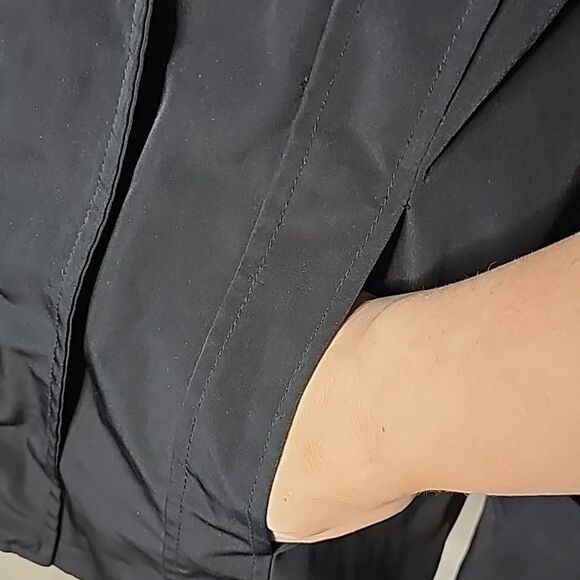 Calvin Klein Black Raincoat with Removable Hood size M/L - Picture 4 of 14